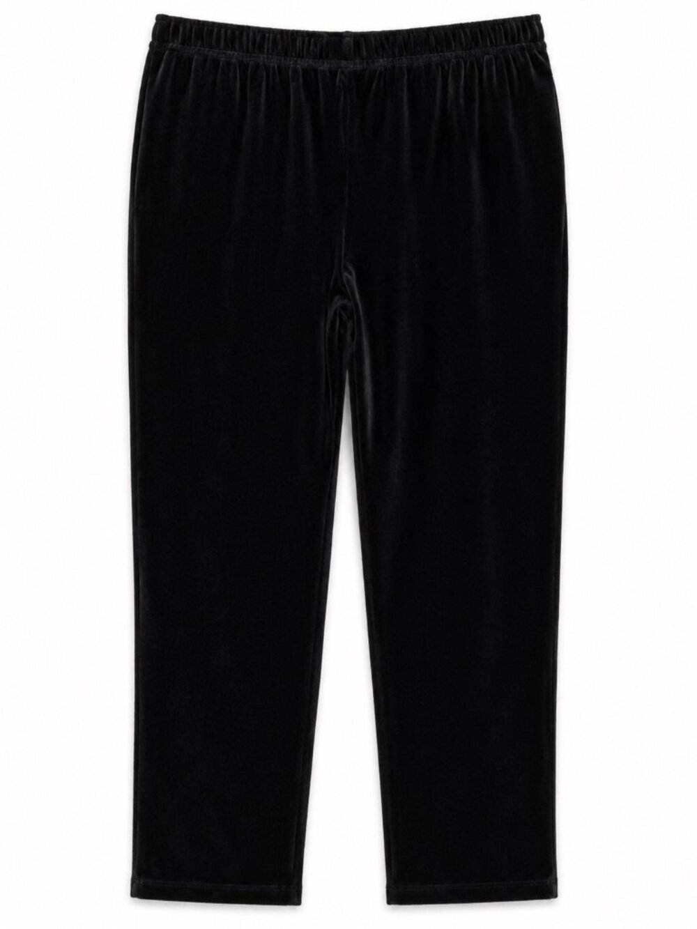 St. John Sport Black Velour Elastic Waist Cropped Pants Womens Size L